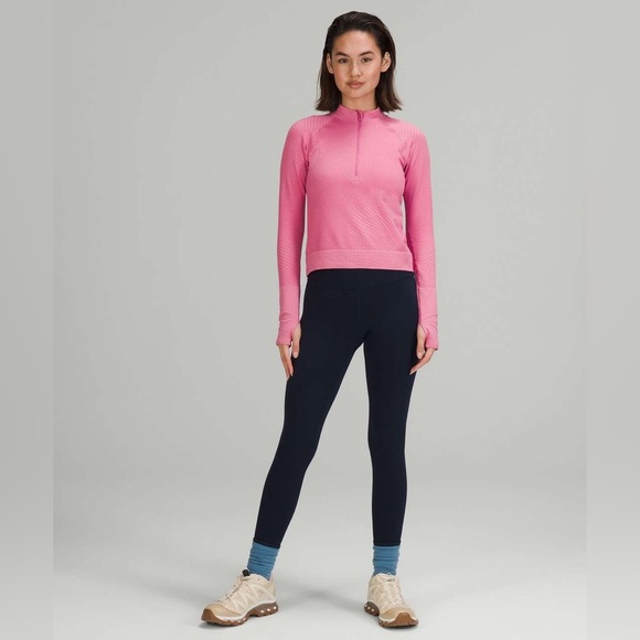 lululemon athletica Jackets & Blazers - Lululemon Rest Less Cropped Half-Zip Long Sleeve Pink Size 4